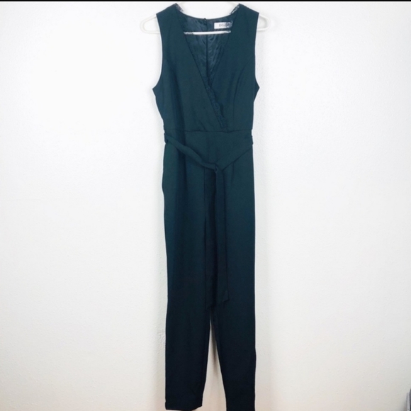 DO+BE | Black Lace Faux Wrap Tie Waist Jumpsuit S - Picture 3 of 7